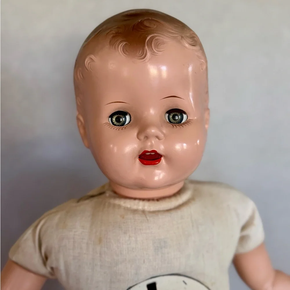 Vintage 1940s J.L. Schilling 22” Talking Baby Doll – Sleepy Eyes, Original Shoes